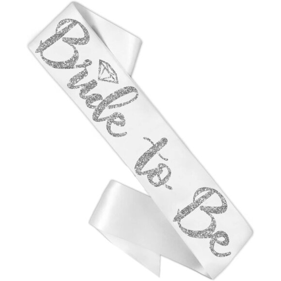 ? Women White Bridal Shower Sash Bride Bachelorette Party Supplies main image 7